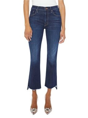 Mother The Insider Crop Step Fray Jeans in Off Limits Size 28